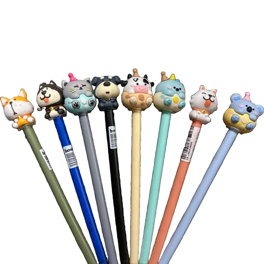 bcmini Animal Topped Gel Pens Set Of 8 Pens Black Ink